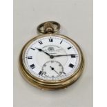 Tho Russell & Sons open face pocket watch non working gold plated case