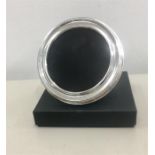 Boxed Modern Silver Circular Picture Frame measures approc 10.5cm dia birmingham silver hallmarks 20