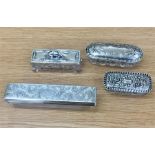 4 Antique Silver Topped Trinket Boxes.