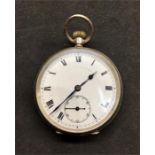 Antique silver open face pocket watch ticking but no warranty given