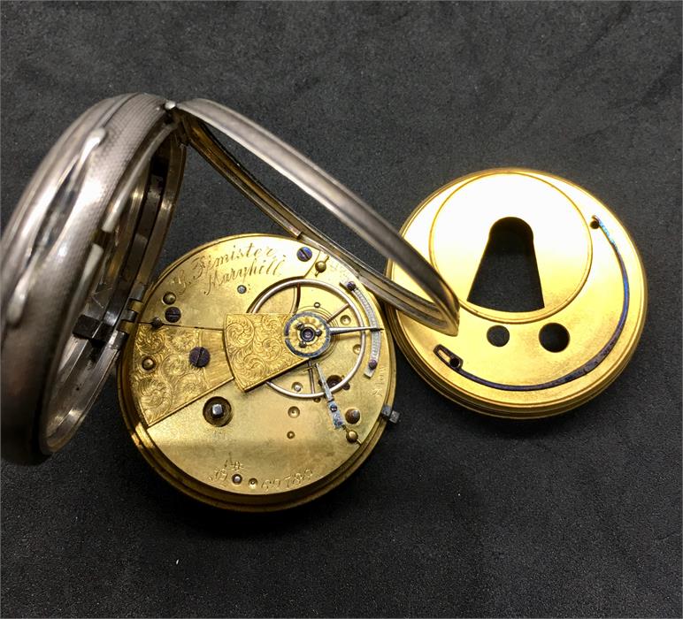 Antique Silver Dial key wind Fusee Pocket watch by G.Jimister maryhill possibly New zealand - Image 3 of 7