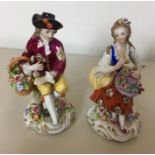 2 Antique Sitzendorf porcelain Figures