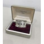 boxed Silver Napkin Ring Birmingham silver hallmarks harman brothers 1991