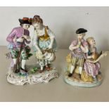 2 Antique Sitzendorf porcelain Figures