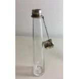 Victorian silver mounted Hunting Flask Birmingham silver hallmarks makers George Unite glass flask