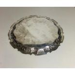 Indian Sterling Silver Tray measures approx 12ins dia weight 745g