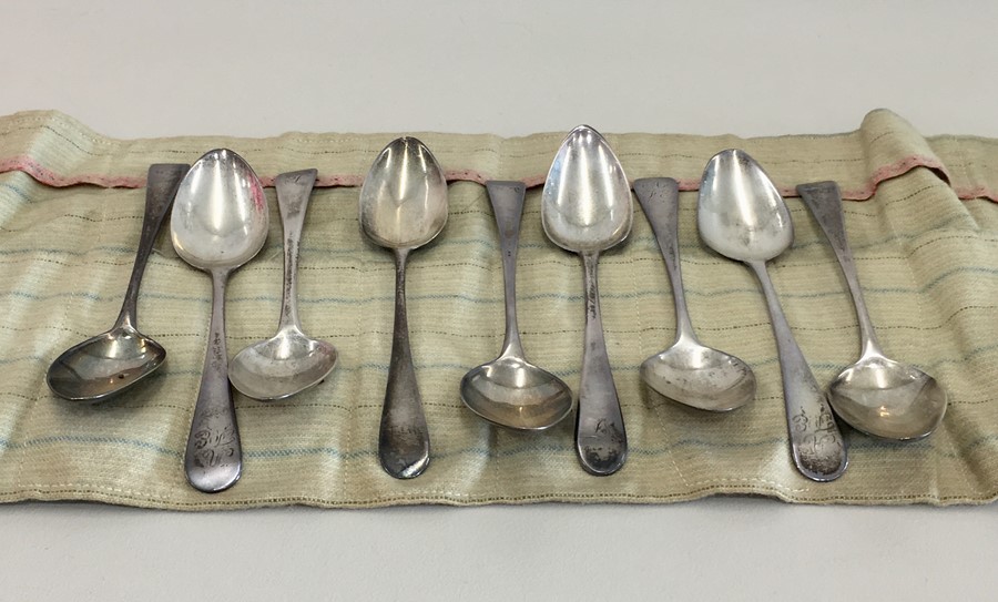 9 Georgian silver Tea Spoons Silver Hallmarks weight 132g - Image 2 of 3