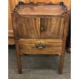 Georgian night stand 2 door and step draw