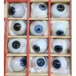 Collection of 12 Vintage Prosthetic Glass Eyes