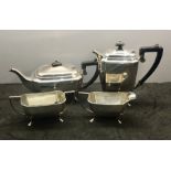 4 piece Silver Tea Service sheffield silver hallmarks weight 1846g good condition