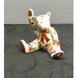 1998 Royal Crown Derby Teddy Bear Paperweight Waving good condition no stopper