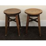 Pair of antique oak stools.