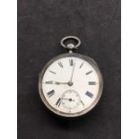 Antique silver open face fuasee pocket watch not ticking a/f no warranty given