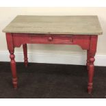 Antique Small Scrub Top Painted Pine Table.