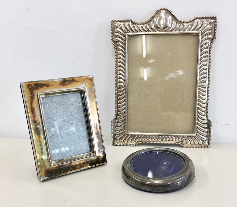 3 silver picture frames backs in need of repair