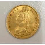 1887 gold Half Sovereign