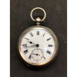 Antique silver open face pocket watch not ticking a/f no warranty given