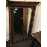 Mahogany framed overmantle mirror Measures approx