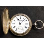 Antique full hunter silver Pocket watch not working a/f