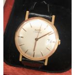 18ct Gold Tissot Visodate Gents wristwatch watch in good condition winds and ticks but no warranty g