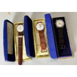 3 x vintage boxed wrist watches, as new - old stock.
