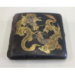 Vintage Japanese Iron Gold Silver Damascene Cigarette Case