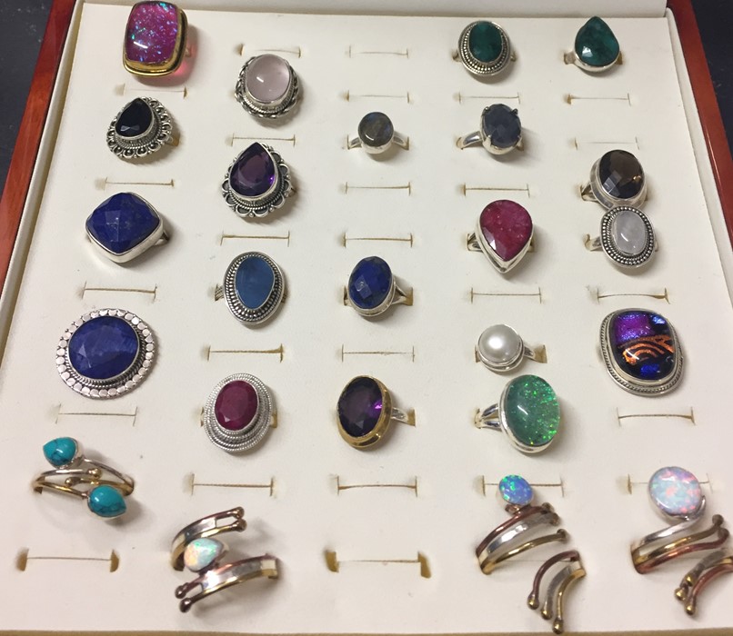 Selection of Silver rings - Image 2 of 2