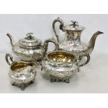 Victorian Silver 4 piece Tea Service London silver hallmarks total weight 2150g