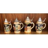 4 Vintage Steins.