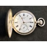 Antique Rotherhams of London full hunter silver Pocket watch balance spins but stops