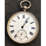 open face Silver Pocket Watch french silver case in good condition watch will tick when wound sno w
