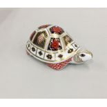 Royal Crown Derby Paperweight Tortoise gold stopper no box in good condition