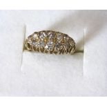 18ct gold and diamond cluster ring, set with old cut diamonds.