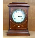 Large Antique Mahogany Inlaid Mantle Clock missing pendulem