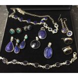 Selection of silver costume jewellery
