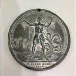 British Historical Medal, Abolition of Slavery, 1834, a white metal medal by J. Davis, in commemorat