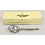 Original Boxed Georg Jensen Silver Cactus Pattern Spoon