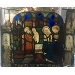 Original 15th / 16th Century Medieval Stained Glass window Panel ..