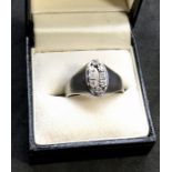 950 Platinum and Diamond Ring set with 8 diamonds in hallmarked 950 PL Weight of ring 8.7g