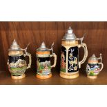 4 Vintage Steins.