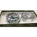 2 Large Designer Costume Bracelets by Butler and Wilson all set with stones in good condition with l