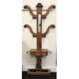 Victorian Mahogany Hall Coat & Umbrella Stand.