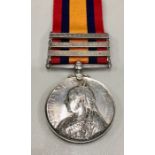 3 Clasp Boer War Queens South Africa Medal to 1779 3rd CL TPR.C.MUNRO S.A.C bars read TRANSVAAL , O