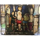 Original 15th / 16th Century Medieval Stained Glass window Panel ..