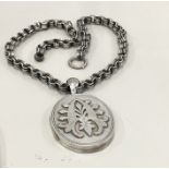 large victorian silver Locket and Chain