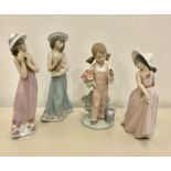 4 lladro figures in good uncleaned condition ..