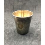 Antique French Silver Beaker measures approx 81mm tall 72mm dia weight 75g