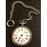 Continental open Faced Pocket watch and Chain watch winds and ticks but no warranty given
