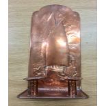 Antique Arts and Crafts Newlyn Copper Wall Sconce.