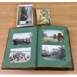 Post card album over 200 cards with box of postcards